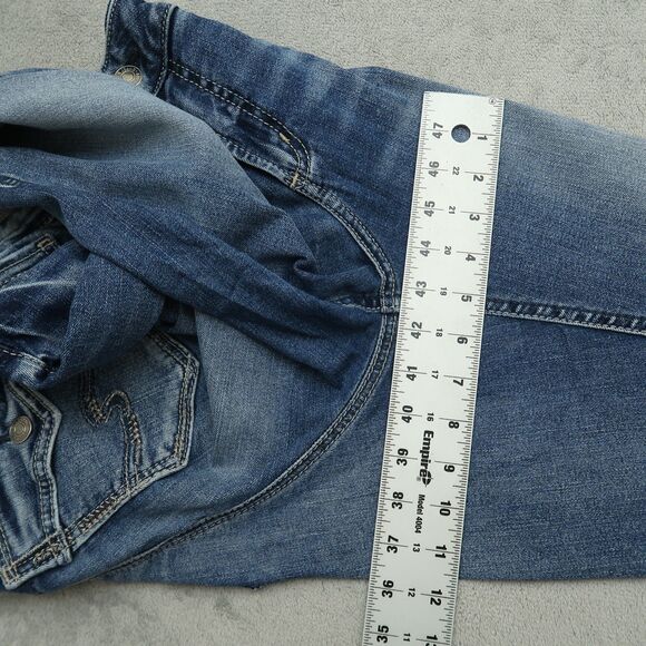 Silver Jeans Women's Size 30 Blue Mid-Rise Elyse Slim Boot Denim 29" inseam - Picture 7 of 16